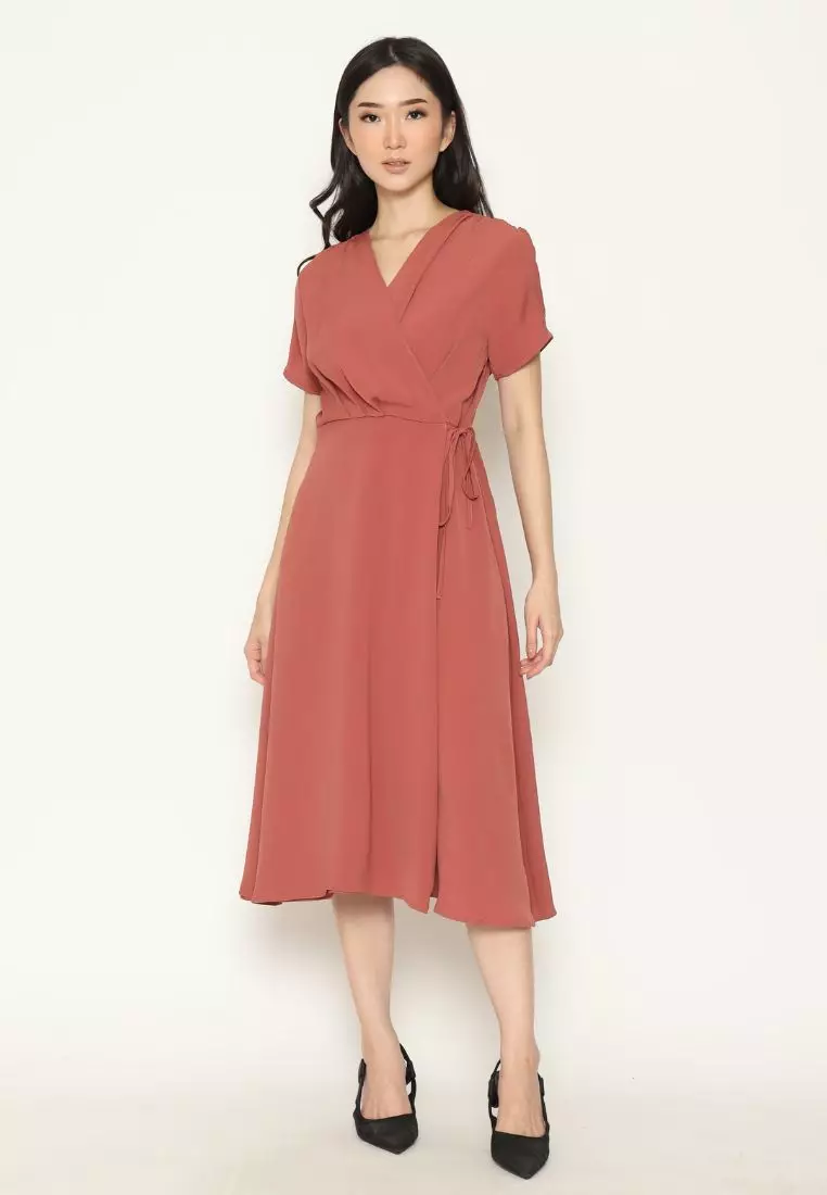 Urban Exchange Lydia Dress Pink - Midi Dress Pink