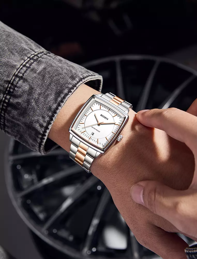 Jam Tangan Pria Original Full Luminous Kuarsa Jam Tangan Cowok Tali Stainless Steel Fashion Classic rose white