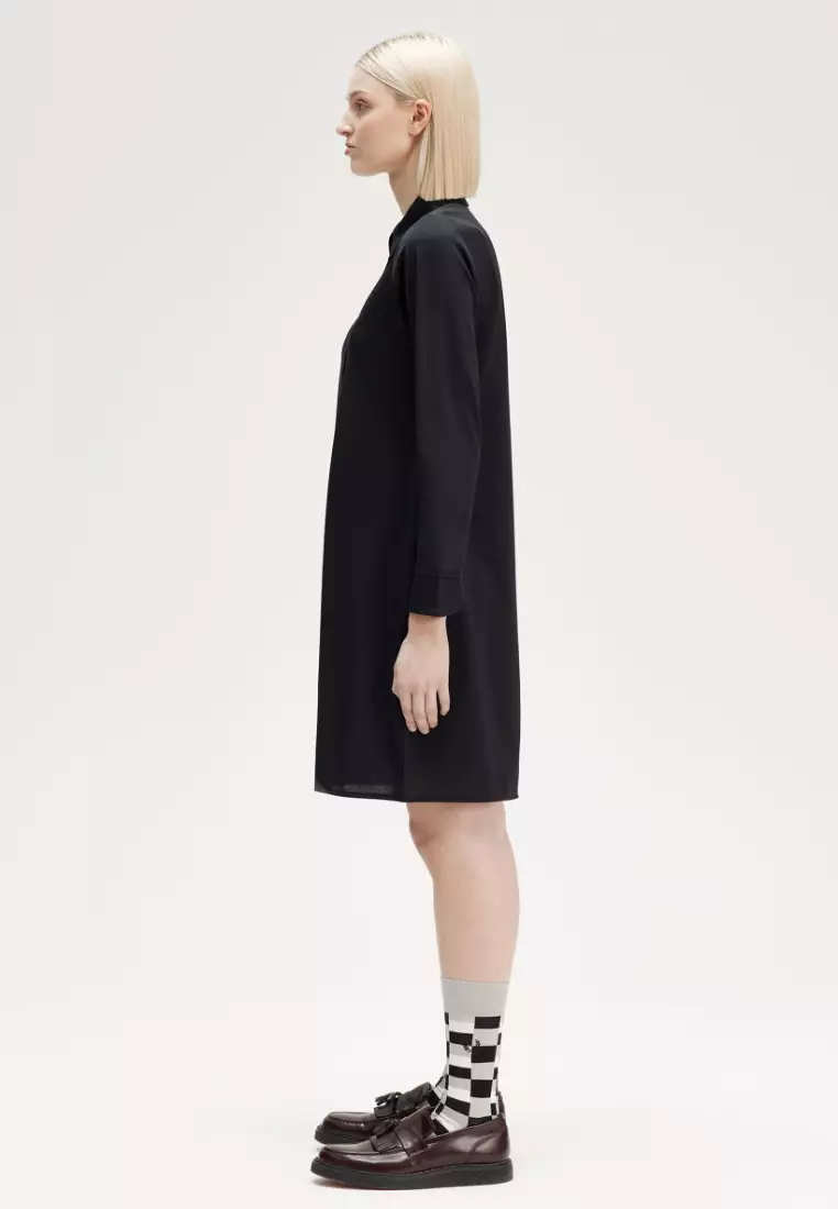 Fred Perry D817 Button-Through Shirt Dress (Black)