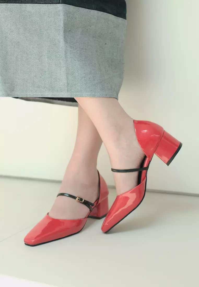 Geneve Block Heel Square-toe Shoes