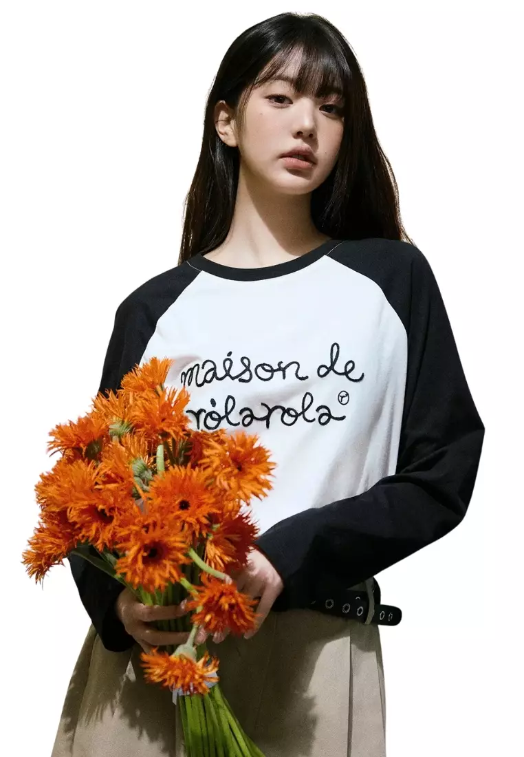 Maison De Rola Raglan T-Shirt - White Black