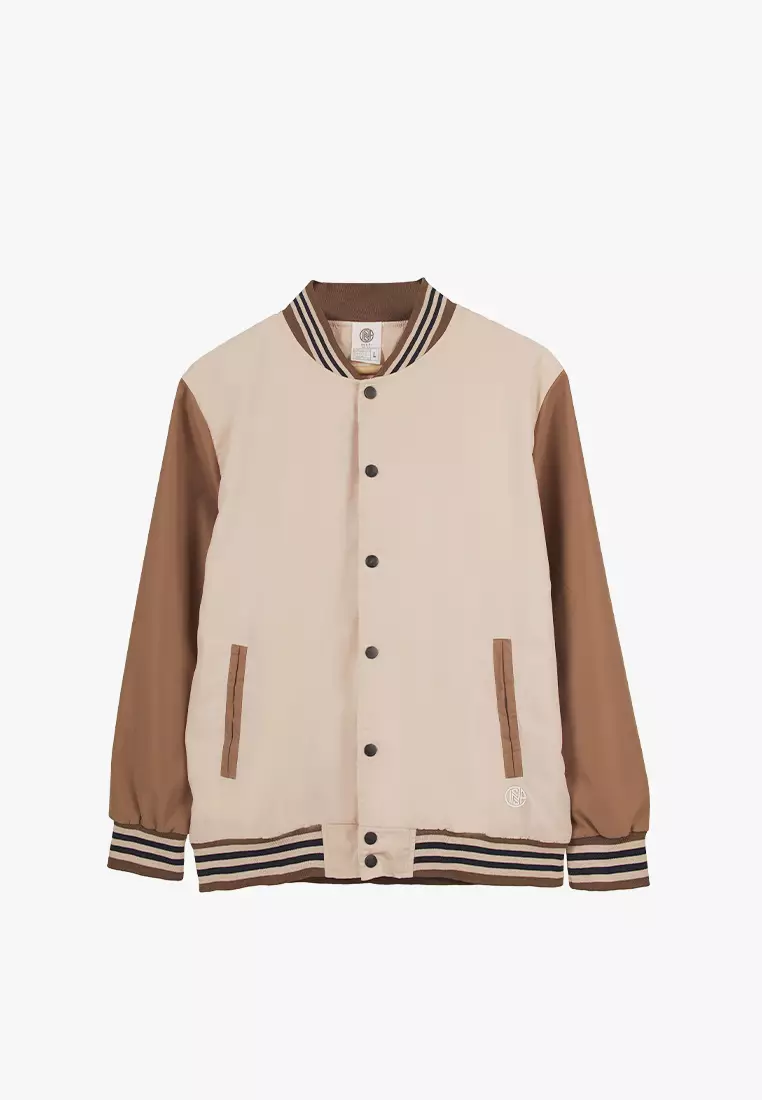 Buy INSPI Varsity Jacket Line Light Khaki 2024 Online | ZALORA Philippines