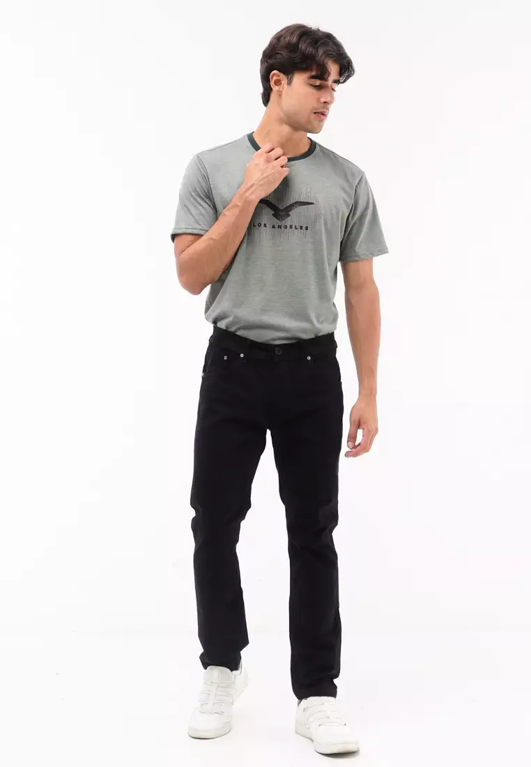 Colored Long Pants Slim Tapered Stretch