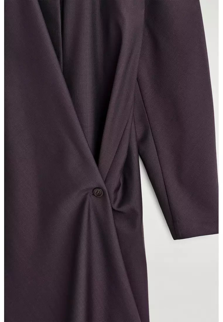 SHAWL-COLLAR WOOL WRAP DRESS