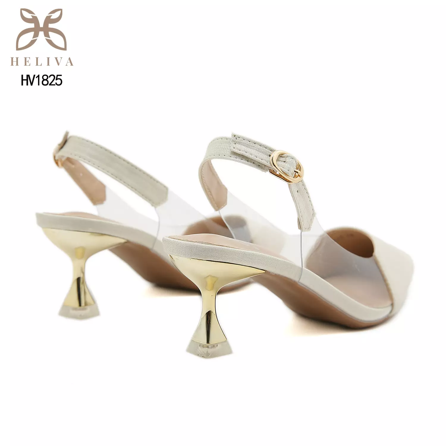 Heliva Raisa High Heels Crystal Satin Sling Back Sol 5.5cm