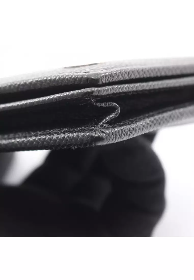 Pre-Loved Bvlgari bulgari bulgari man Bi-fold Long Wallet leather black