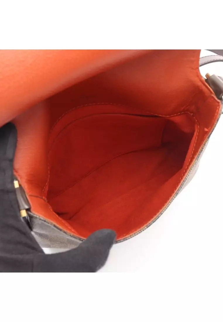 Pre-Loved Louis Vuitton Musette Salsa long strap Damier  ebene Shoulder bag PVC leather Brown