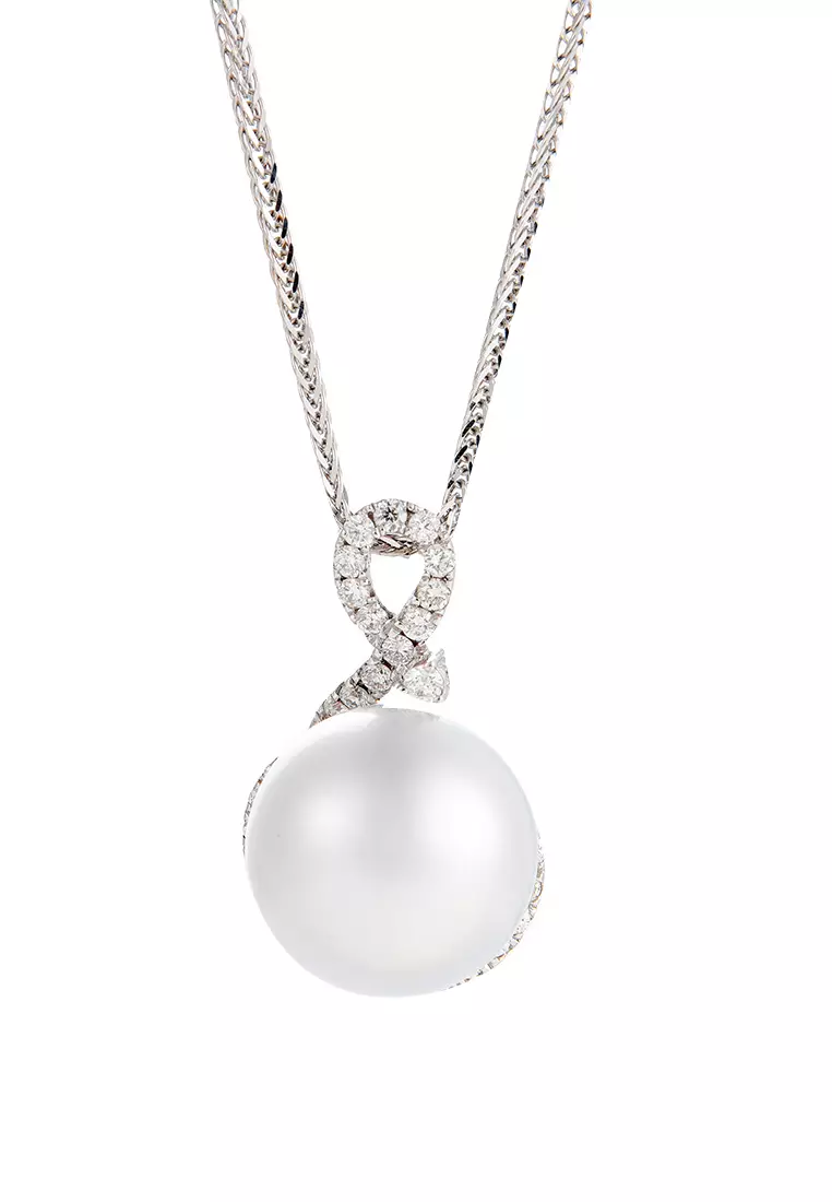White gold pearl pendant outlet