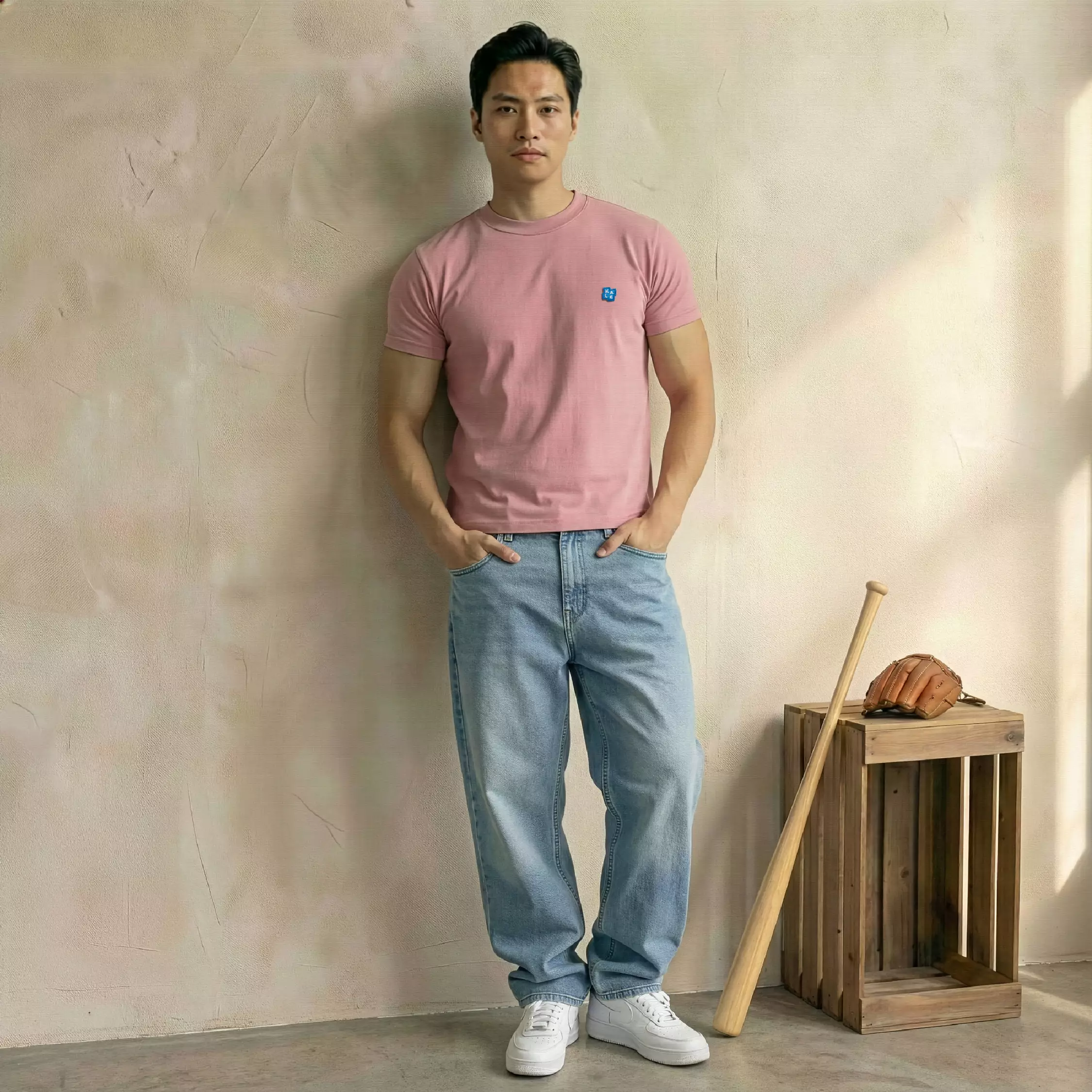 KALE NEO ROSE T-Shirt Fitted Tee Short Sleeve Cotton Cloudy