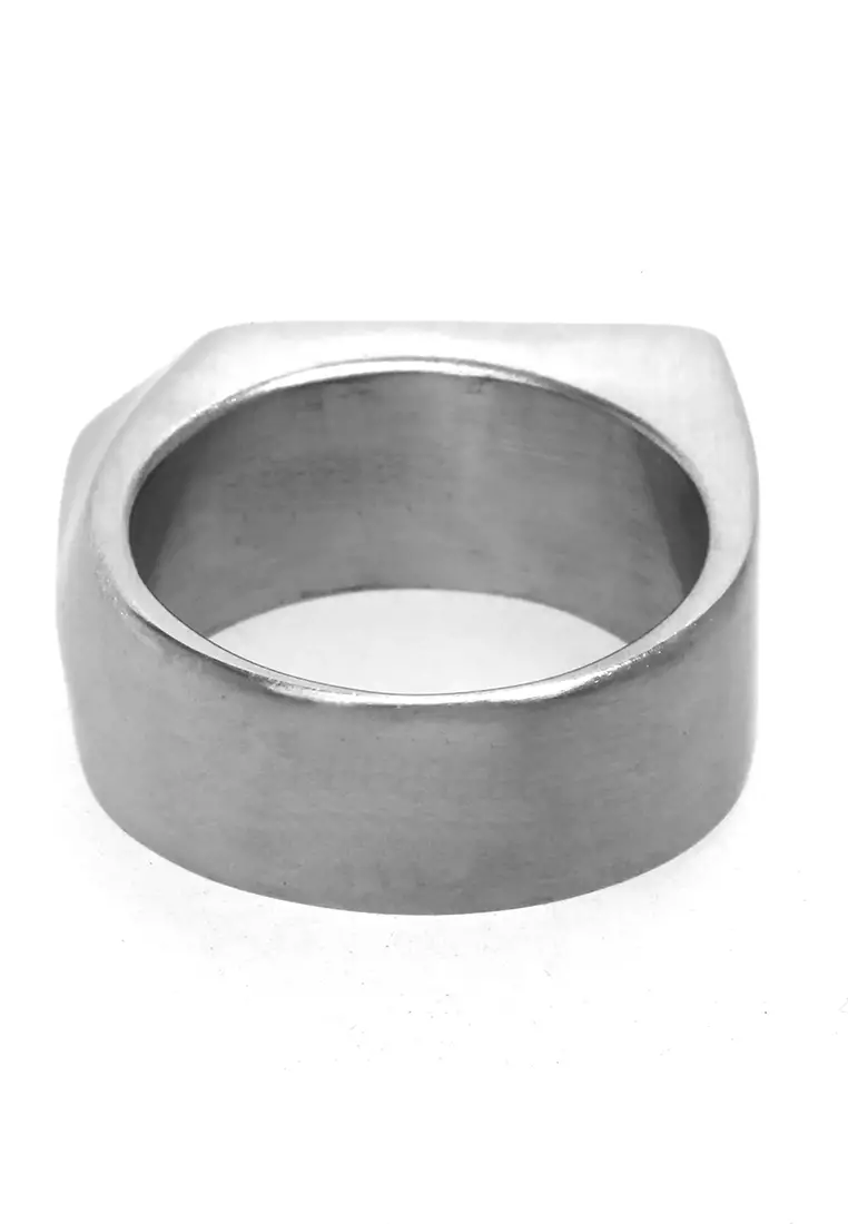 Daisy Aksesoris Fashion Pria Wanita CIncin Uniqe Design Material Titanium ORIGINAL - Silver Doff