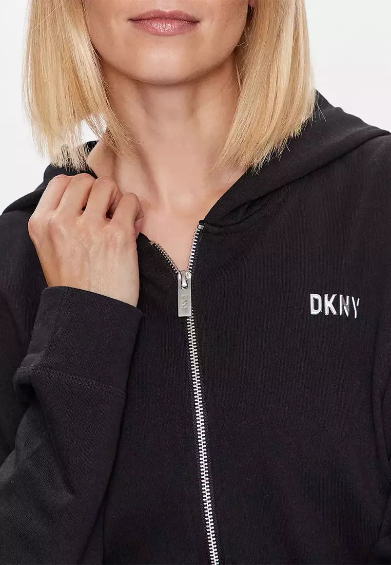 Buy DKNY Metallic Bubble Logo Full Zip Hoodie 2024 Online ZALORA
