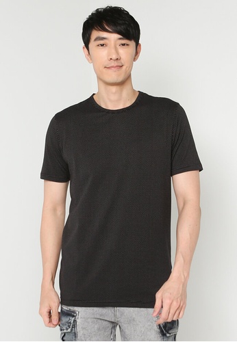 UniqTee black Polka Dot Longline T-Shirt 24DD8AAC6899C3GS_1