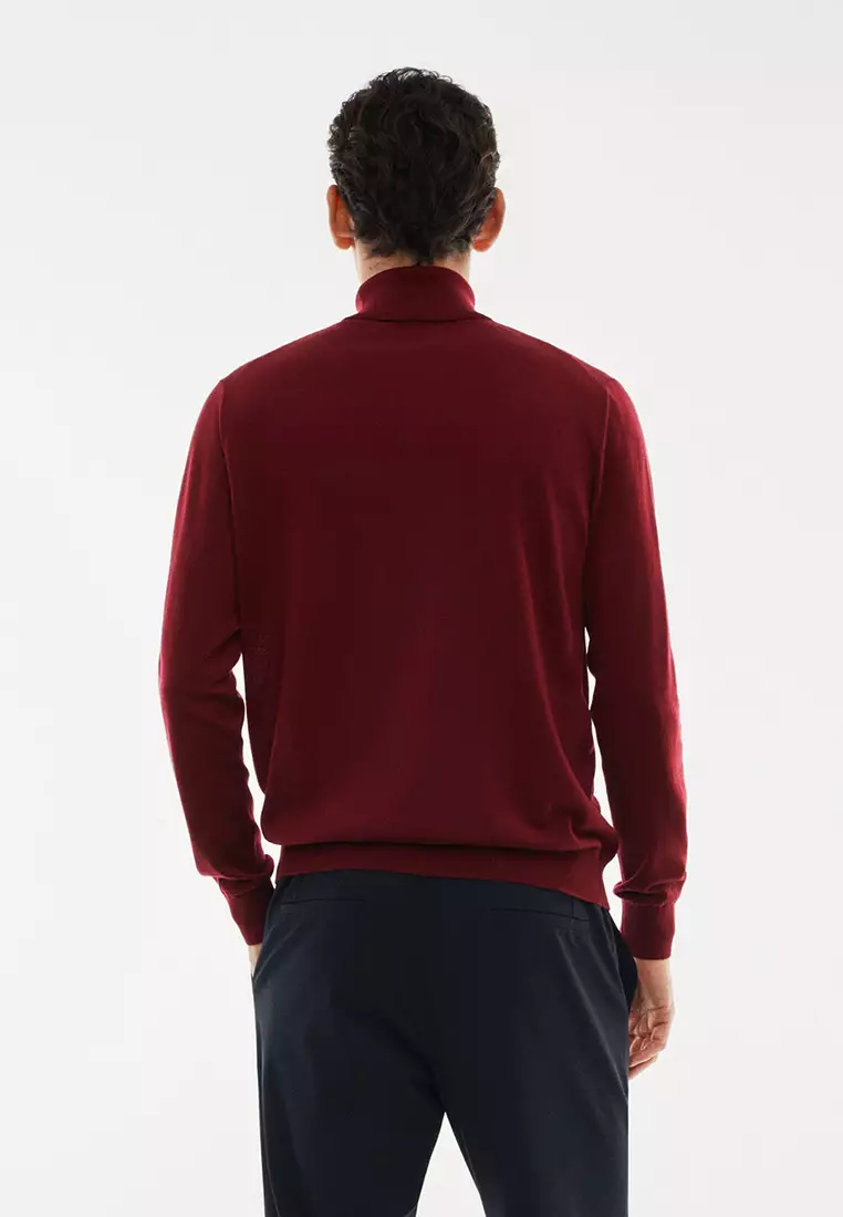 線上選購Trendyol Black Men's Slim Fit Turtleneck Corduroy Knit Sweater