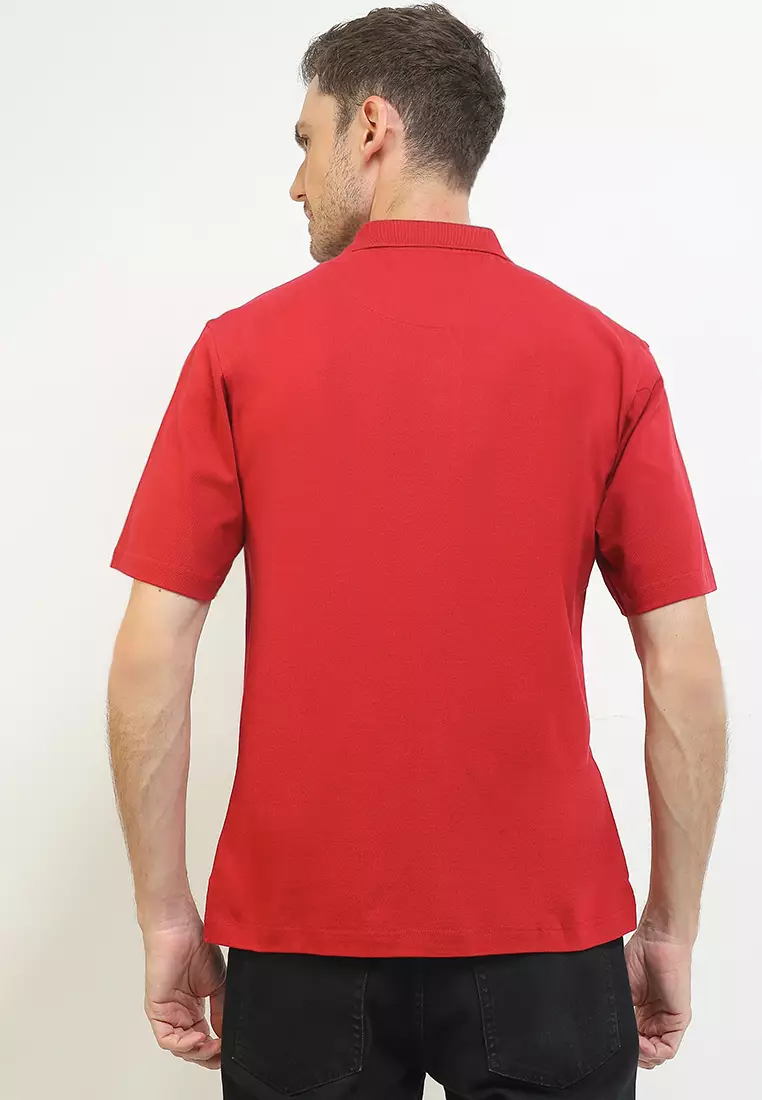 Ethan White Pine Polo Pendek Regular Tierson - Maroon Casual