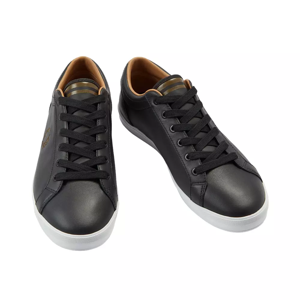 Fred perry b721 canvas sales trainer with stripe logo crest
