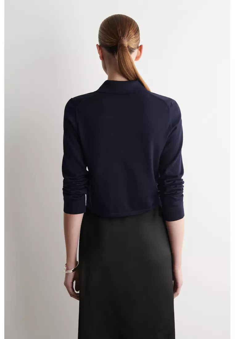 POCKET-DETAIL KNITTED COTTON CARDIGAN