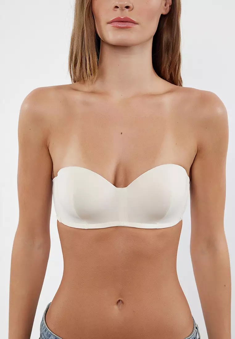 Dusty Rose-Skin 2 Pack String Strapless Padded Full Cup Balconet Knitted Bra THMSS21SU0141