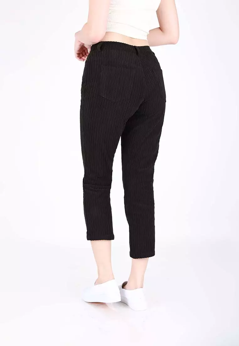 Buy Corduroy Tapered Ankle Grazer Trousers Online at Best Prices