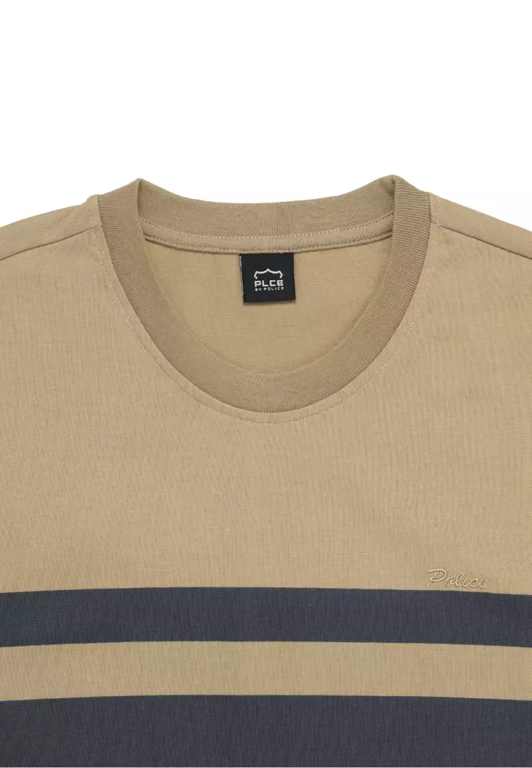 POLICE T-Shirt Salur Bordir Cotton Premium Tebal Pria 53019