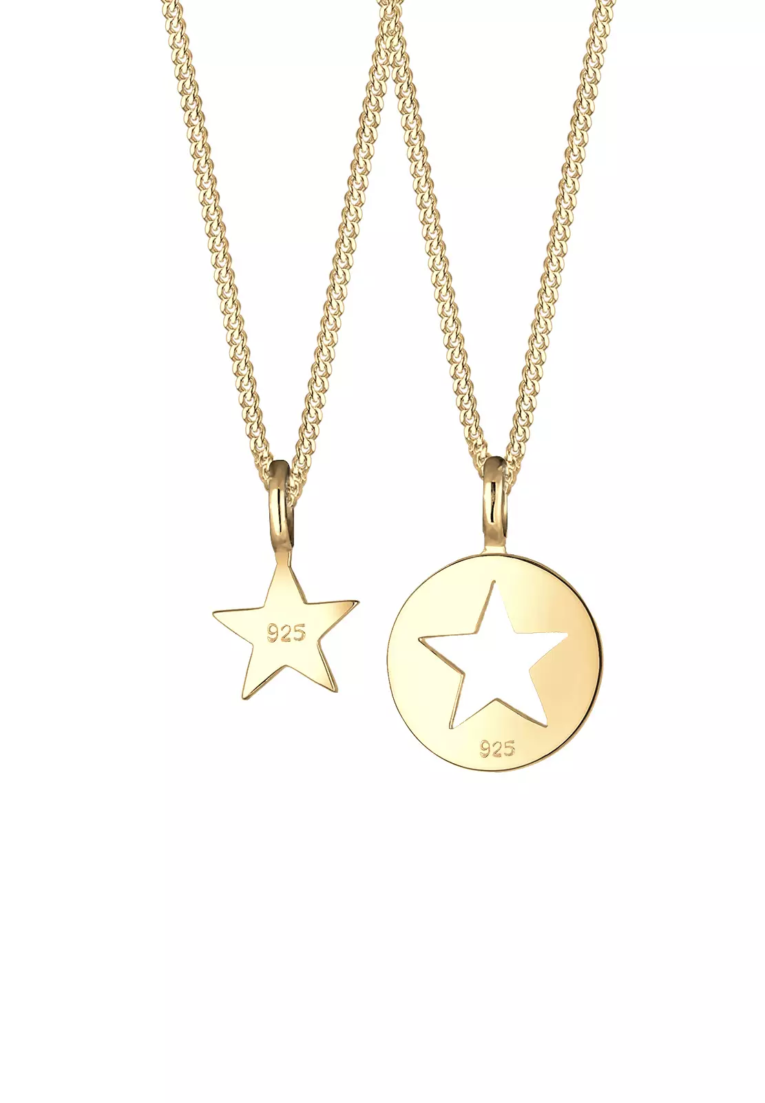 Necklace Mother Child Cut-Out Star Gold Plated