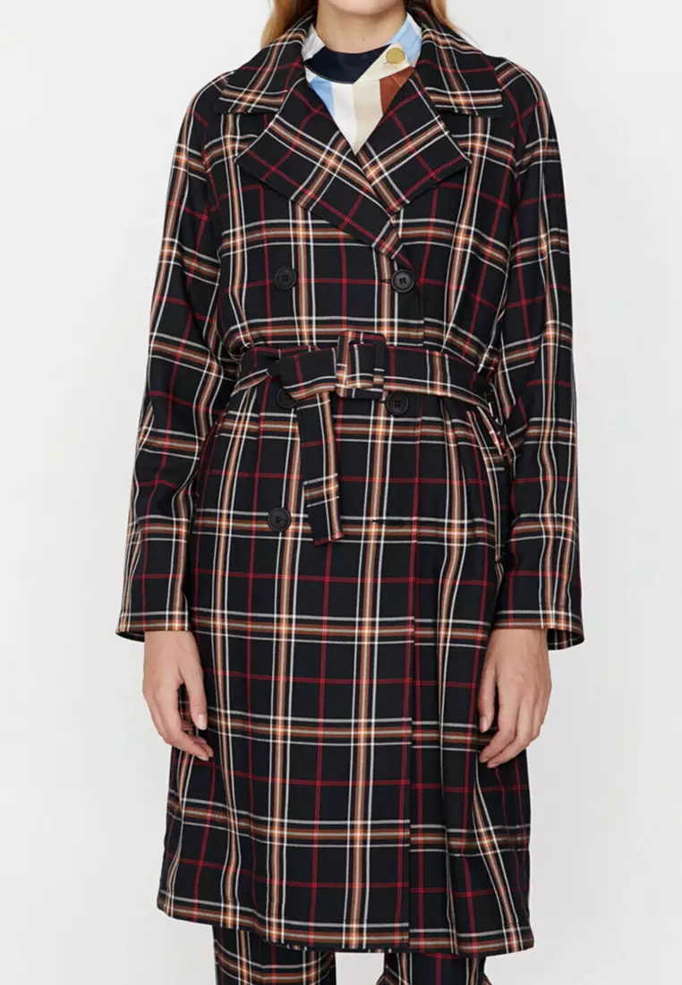 Checkered Trench Coat