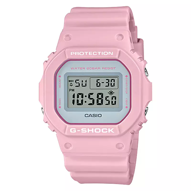 Jam Tangan Unisex Casio G-Shock DW-5600SC-4JF Spring Color Digital Pink Dial Pink Resin Band (JDM)