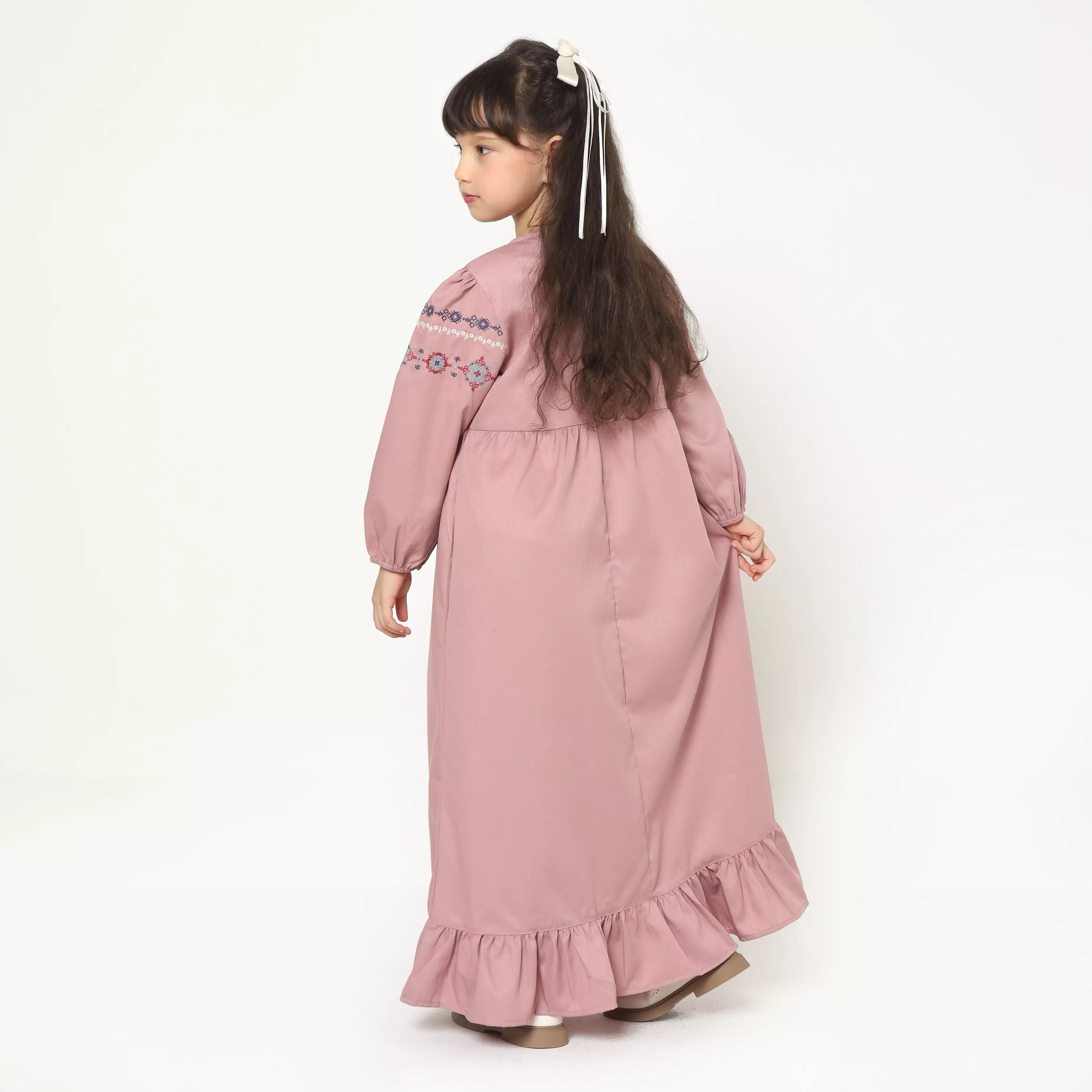 Baju Gamis Anak Perempuan Kristik Pink - JOYFUL
