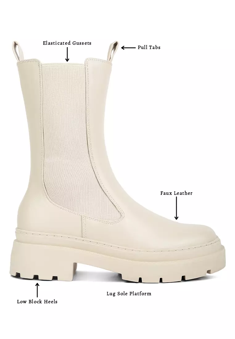 Off White Elasticated Gussets Lug Sole Boots