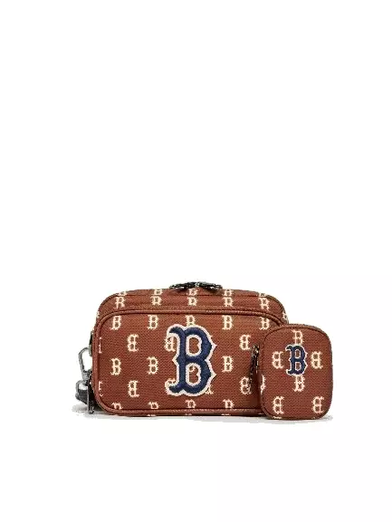 Jual MLB Monogram Mini Cross Bag Boston Red Sox BROWN