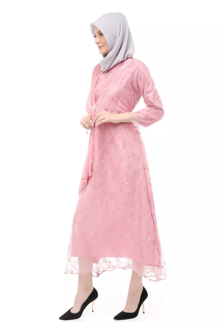 Anita Gaun Long Dress Wanita Regular Fit - Pink