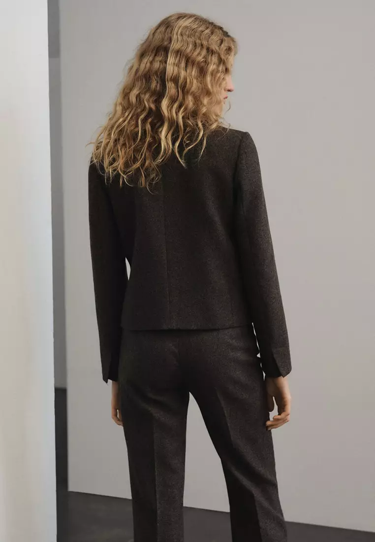 Heathered Wool Suit Blazer