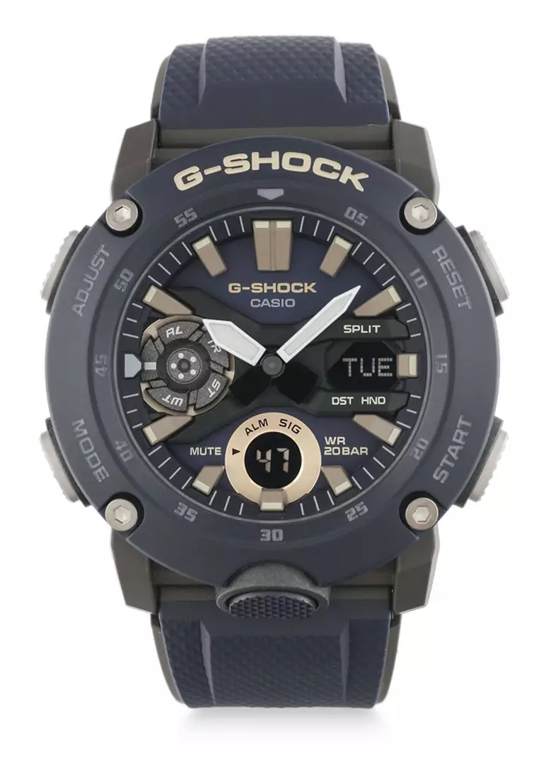 Casio G SHOCK Jam Tangan Pria Blue Black Silicon GA 2000 2ADR