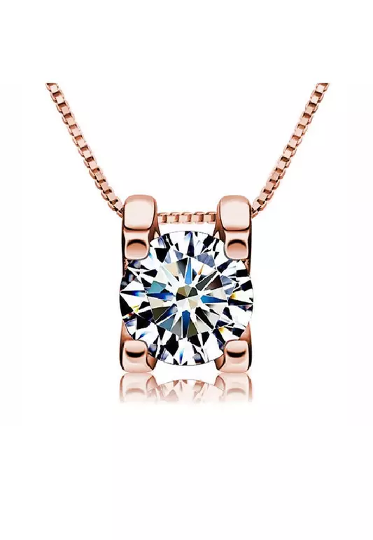 Sonata Crystal Necklace Embellished with SWAROVSKI® crystals-Rose Gold/Clear