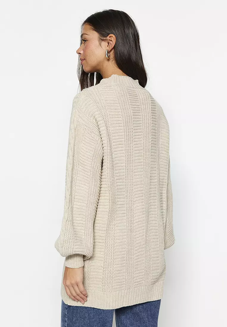 Hair Braids, Wide Cut, Knitwear Cardigan