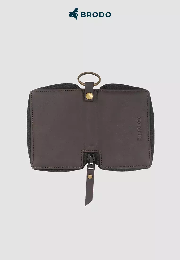 BRODO - Folde Z+ Synthetic Leather Key Wallet Brown