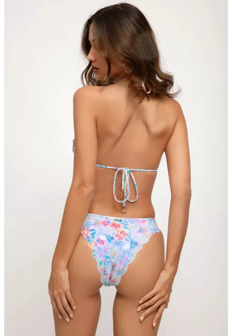 Sandy Scalloped Triangle Bikini Top / Bahama Mama