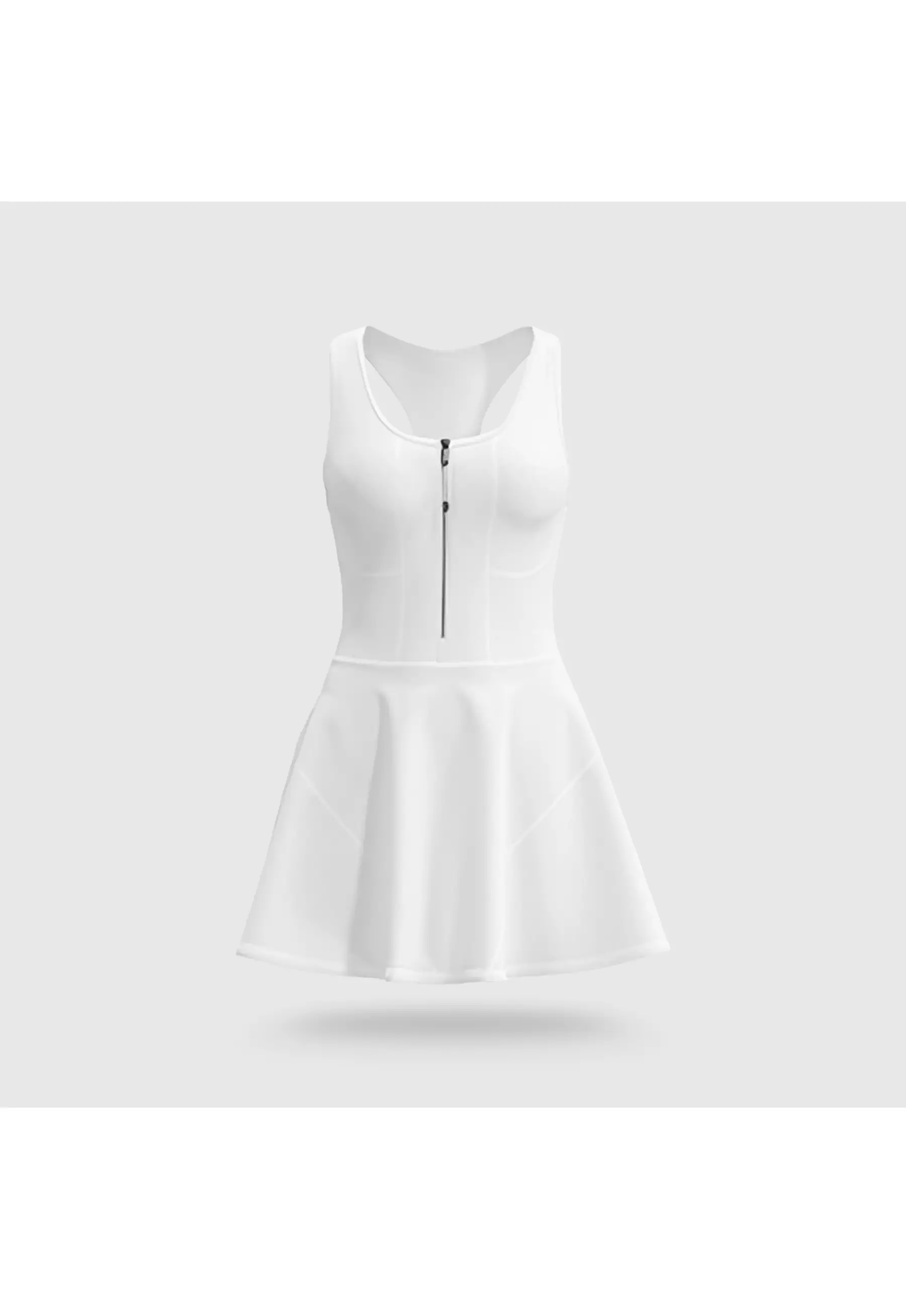 YouHave (You’ve) Tennis Dress White Sport Setelan Dress Pakaian Olahraga Wanita Jumpsuit Wanita Workout Gym Yoga include cup bra and short Sportwear Set Wanita Y00011