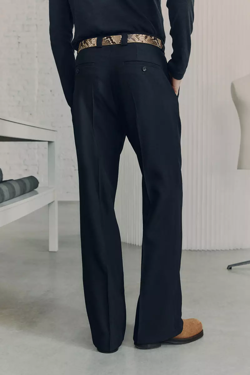 Wool-blend bootcut trousers