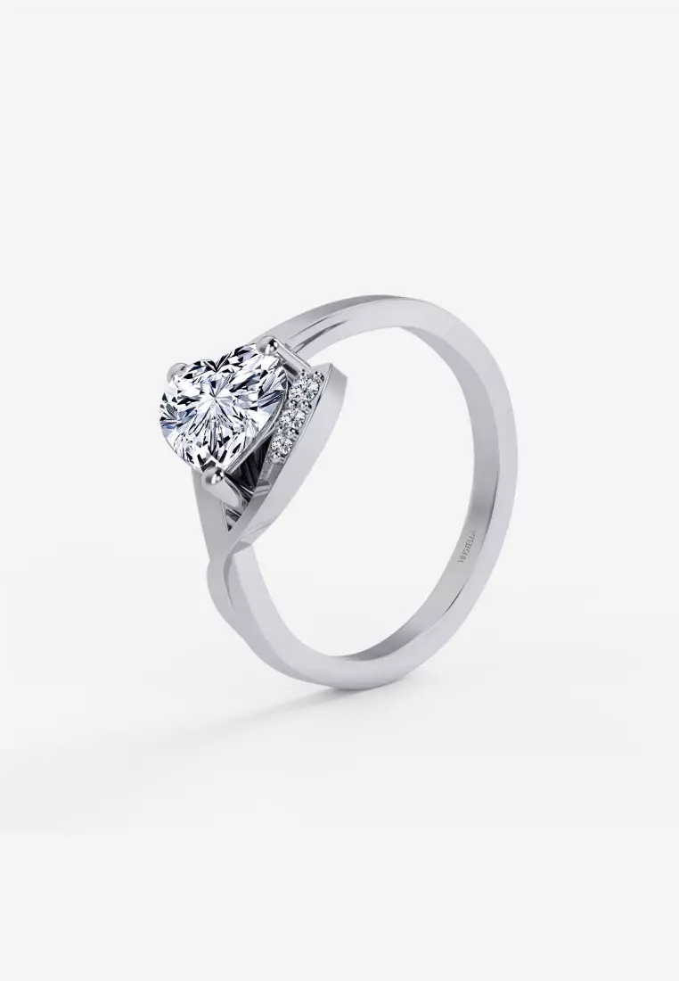 Vinstella Beloved Heartbeat Ring - 925 Sterling Silver with Rhodium Plated