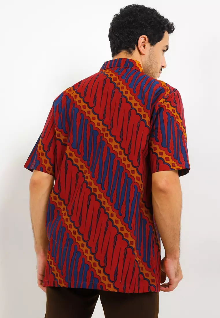 Kemeja Batik Lengan Pendek Motif Parang Indramayu
