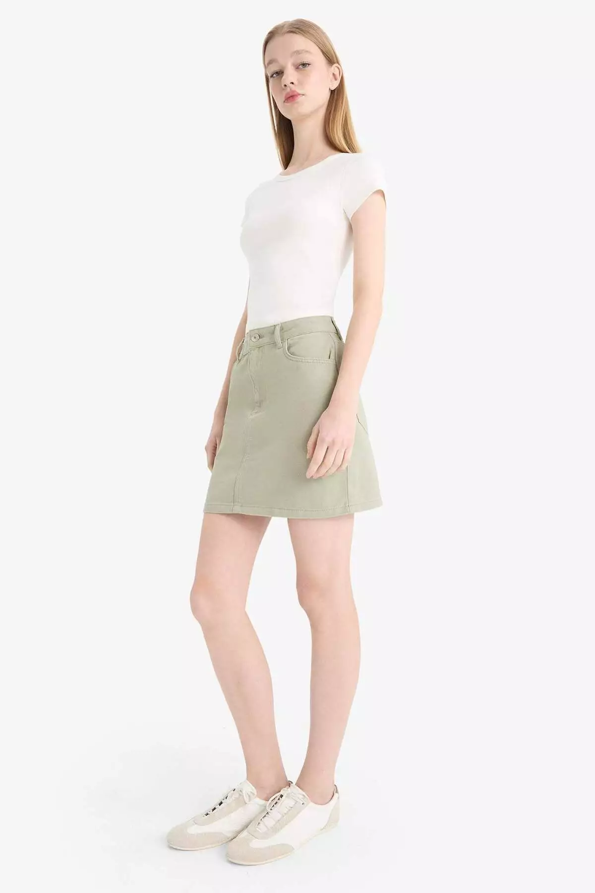 Coool Normal Waist Gabardine Mini Skirt E5346Ax25Sp