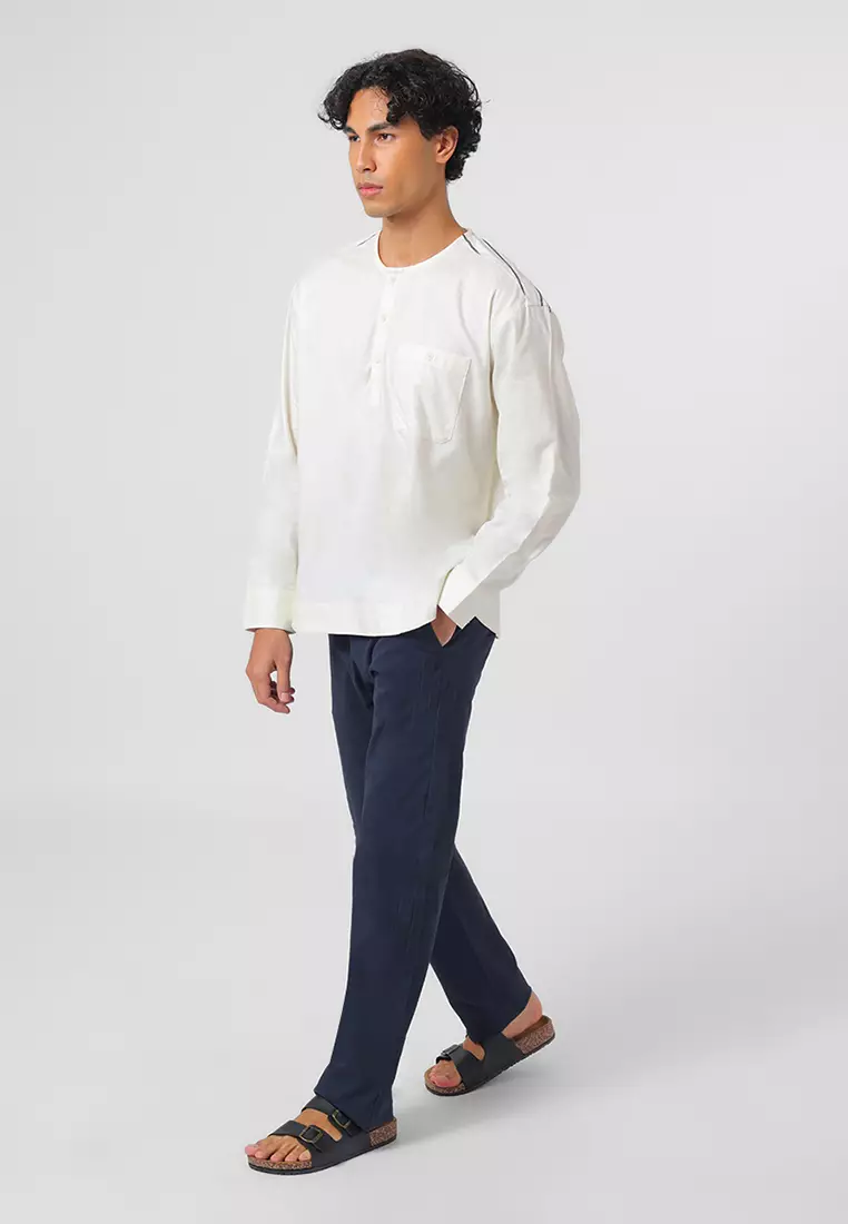 Kemeja Koko Pria Lengan Panjang BELARUS LIGHT BEIGE Baju Muslim Pria