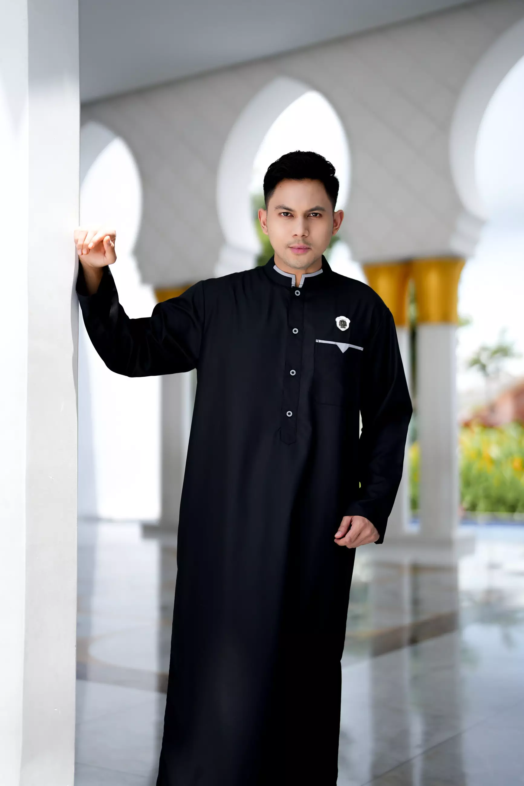 Koko Jubah Gamis Pria  Zayn Black Regular Fit