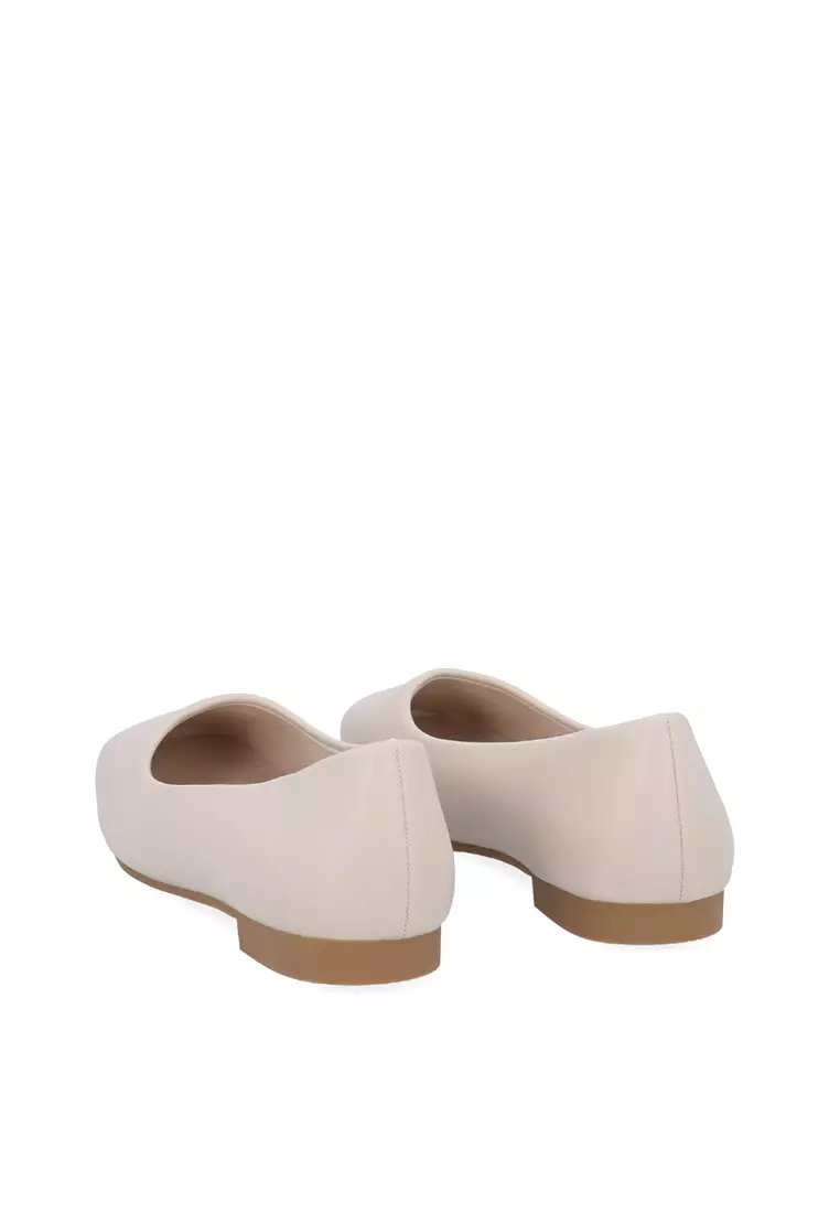Beige Posie Eyelet Ballerinas