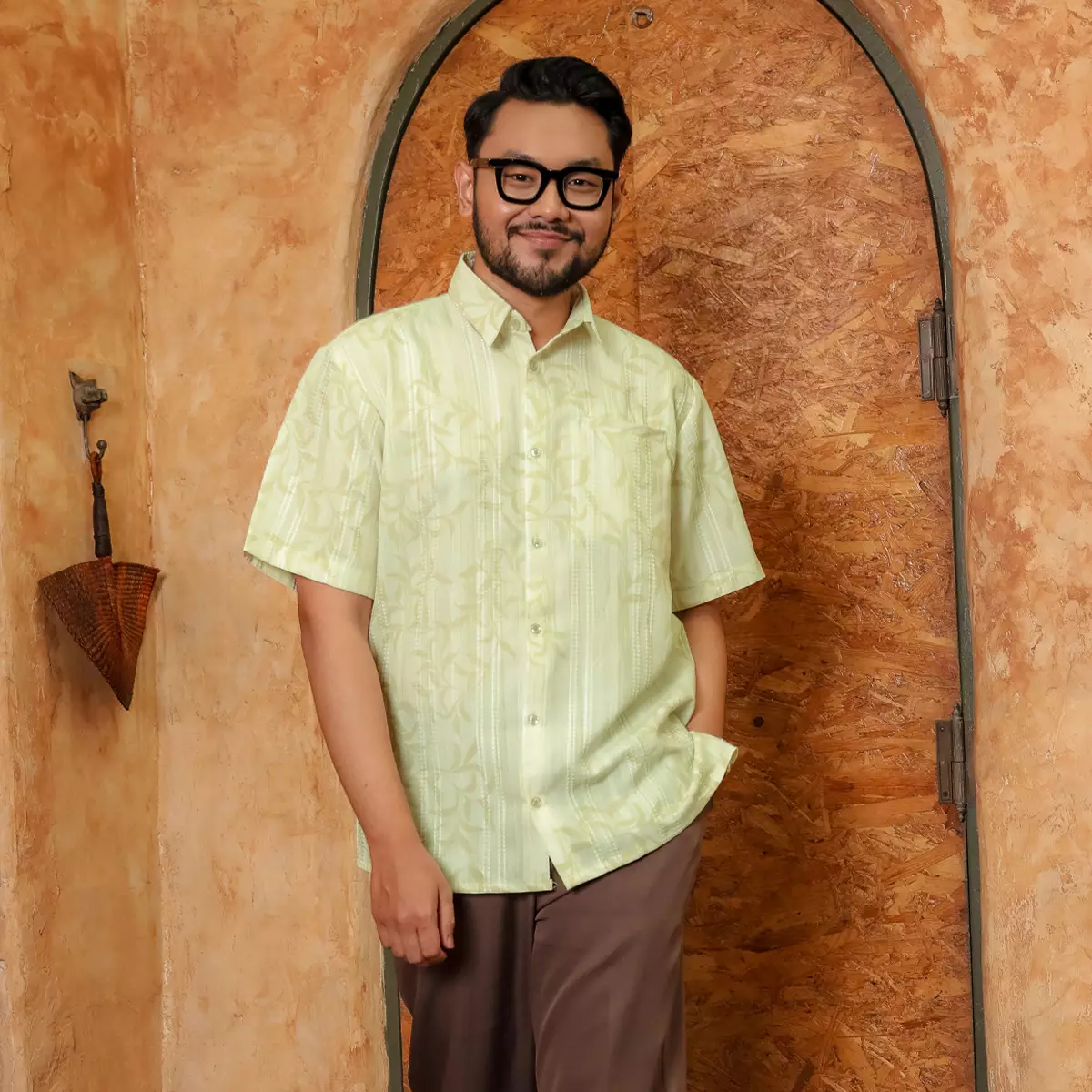 [Raya Collection] ZM Zaskia Mecca - Raisey Lime - Kemeja Pria Pendek - Primadona Series Edisi Lilya Senja