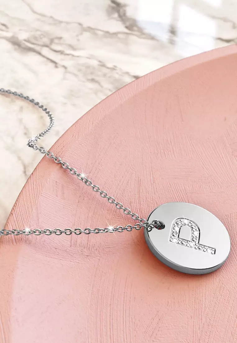 Initials Fabulous Alphabet Letter Necklace White Gold Layered Steel Jewellery - P
