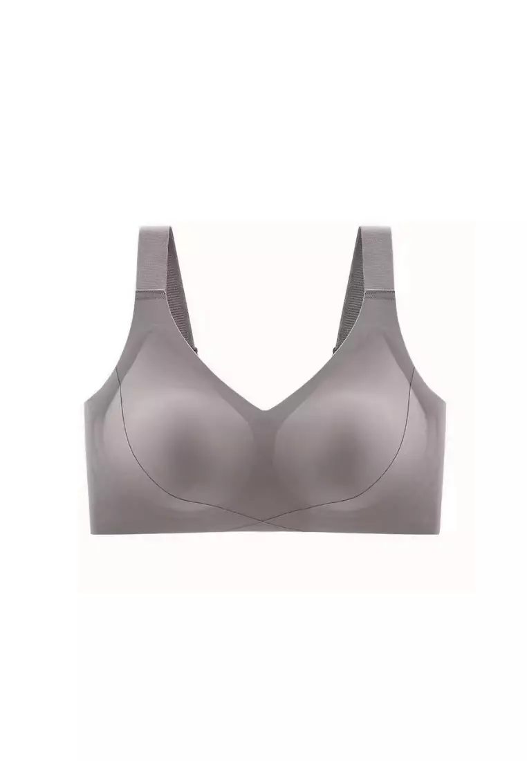 Premium Mirabel Plus Size Seamless Wireless Support Bra in Brown