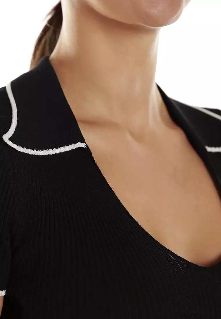 Deep Scoop Neck Polo Tshirt