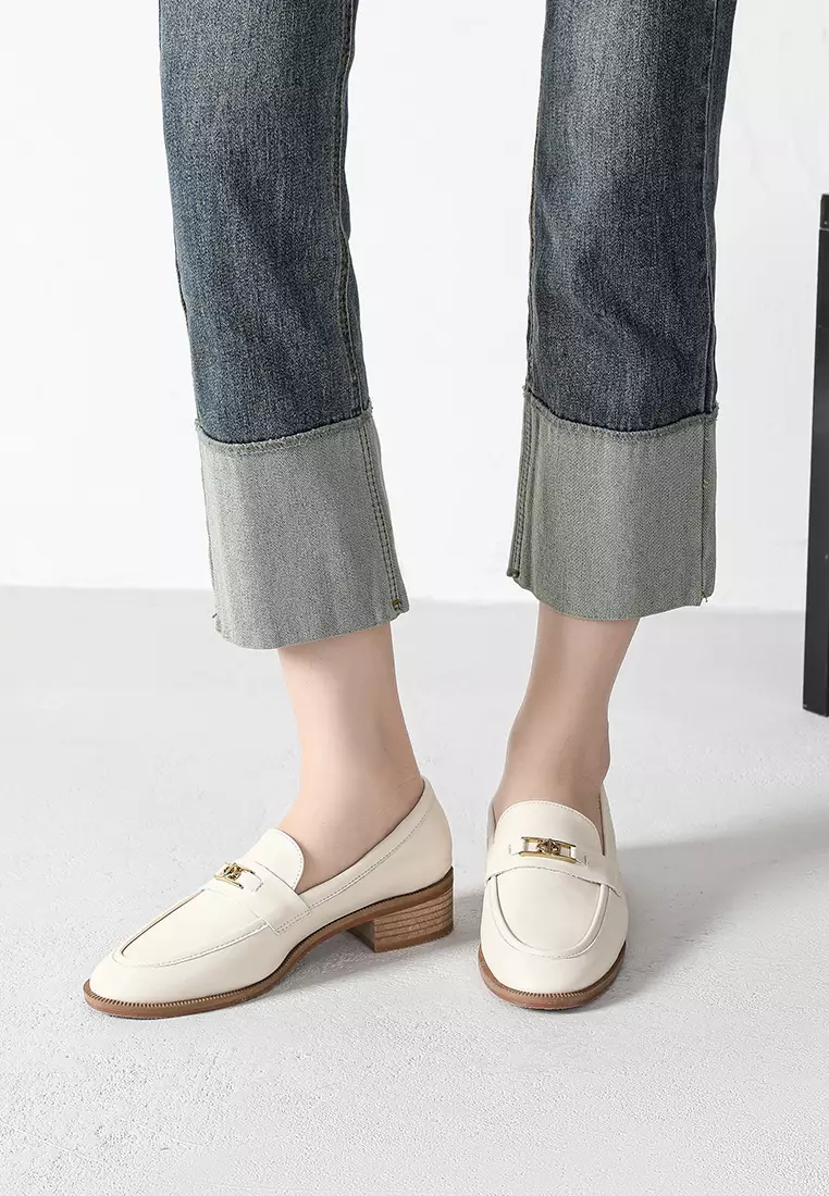 金屬搭扣真皮樂福鞋 TH128-9