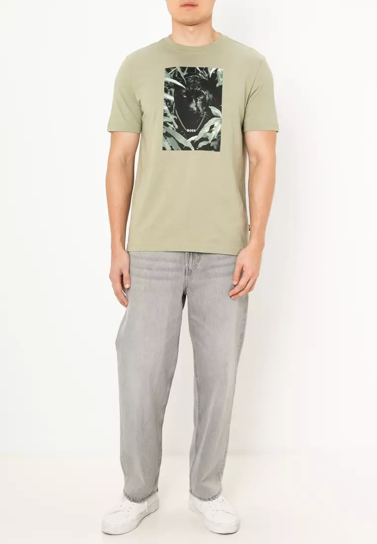 Animal Graphic Cotton Jersey T-Shirt - BOSS Orange